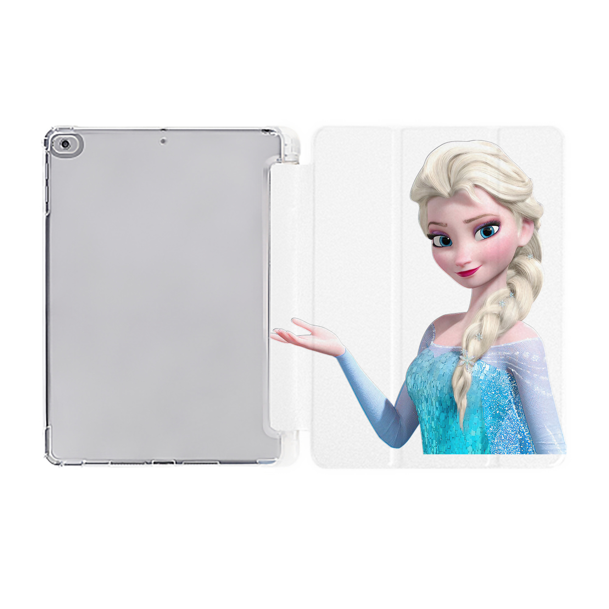 （画像用） アナと雪の女王 アンナ エルサ Frozen Anna Elsa IPad ケース ペン収納付き 三つ折りスタンド PUレザー×シリコン 対応機種9.5/10.5/10.9インチ
